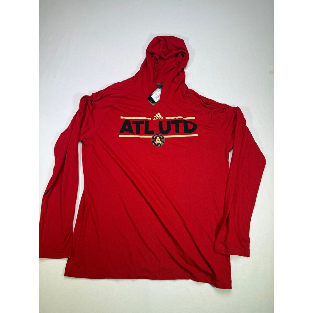 Adidas Atlanta United FC MLS‎ Soccer Red Hoodie Long Sleeve Shirt XL